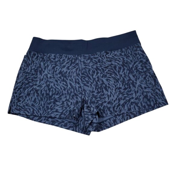 Athleta Trekkie North Printed Shorts Navy Blue Plus Size 20 Athletic Stretch - Picture 1 of 7